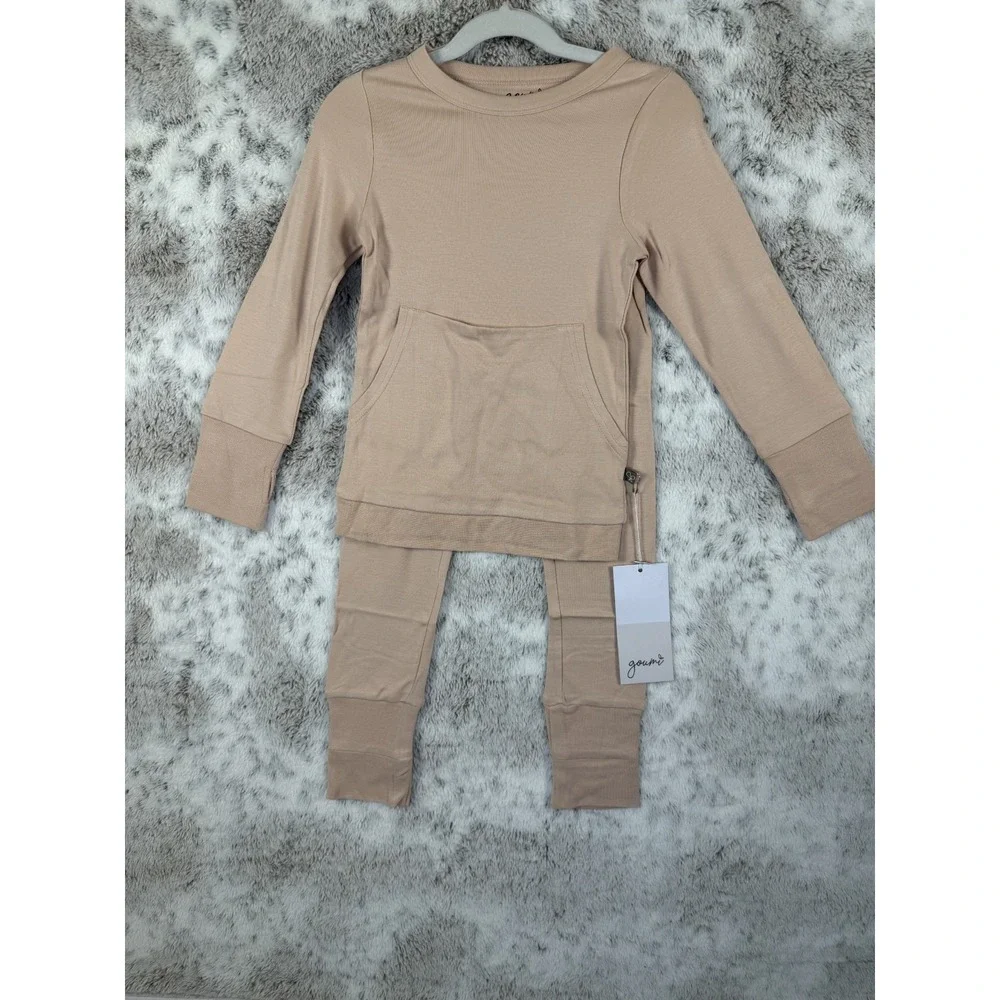 NWT GoumiKids 5T 2 Piece Long Sleeve Pink Outfit Organic Cotton‎